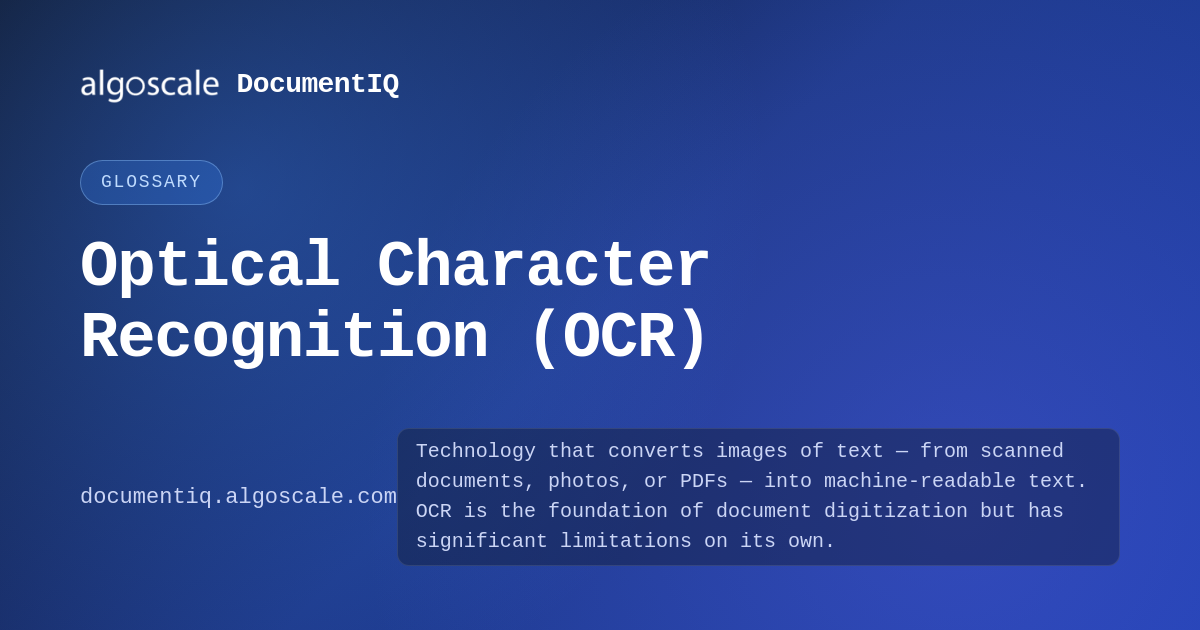 Optical Character Recognition (OCR) | DocumentIQ